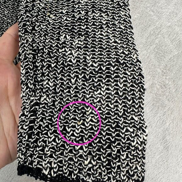 Eileen Fisher Melange Organic Linen Grain Jacket Small Cardigan Black White Snap - Picture 7 of 13